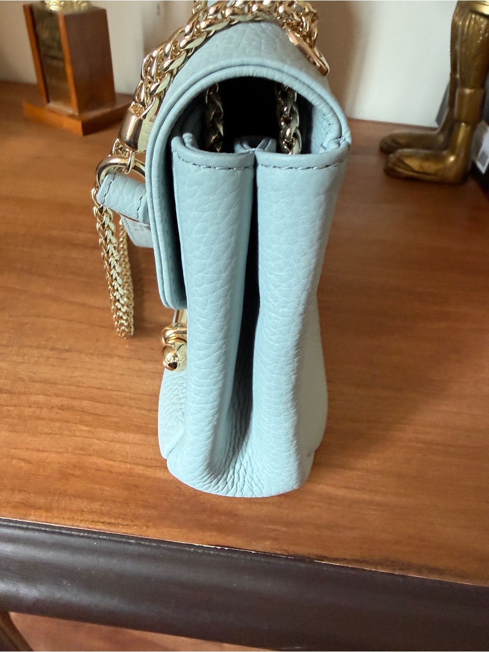 Strathberry East/West Mini — Duck Egg Blue Soft Grain Leather - Picture 3 of 9